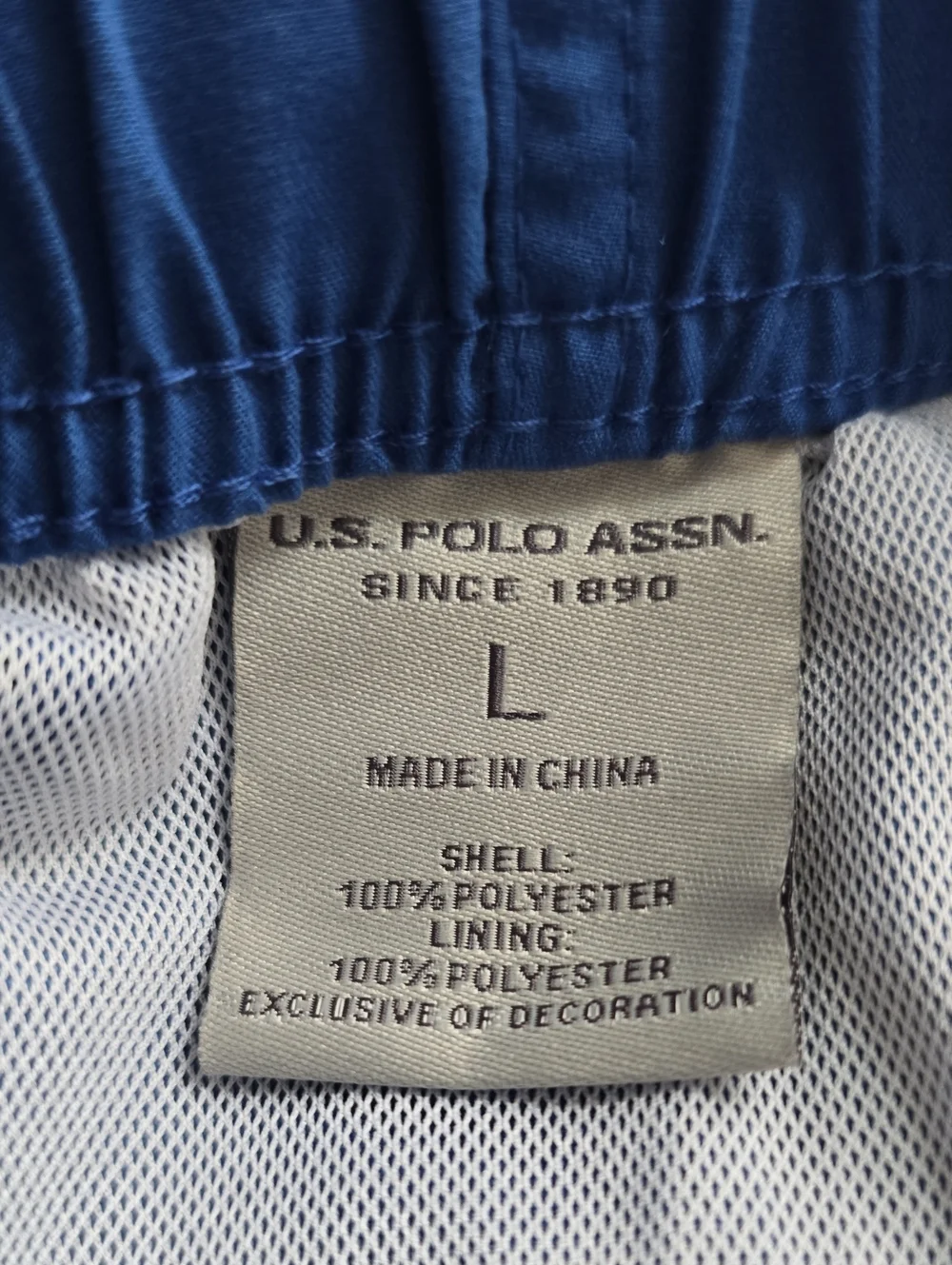 U.S. POLO ASSN SIGNATURE BRAND MEN'S BLUE SWIM BOTTOMS TRUNKS SIZE LARGE